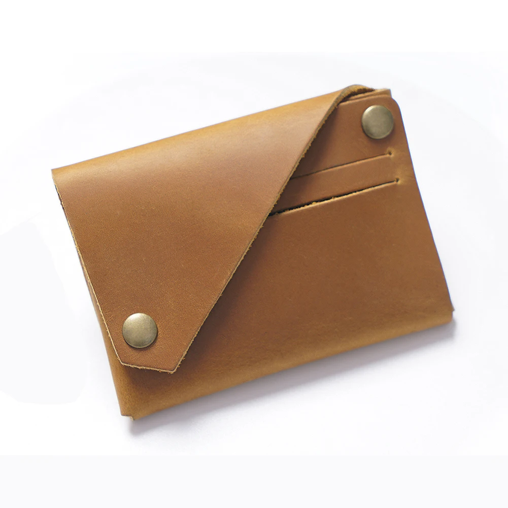 Genuine Leather Card Holder - Slim RFID Wallet Organizer for Credit/Bank/Membership Cards, Hand-Stitched Compact Design, Ready t