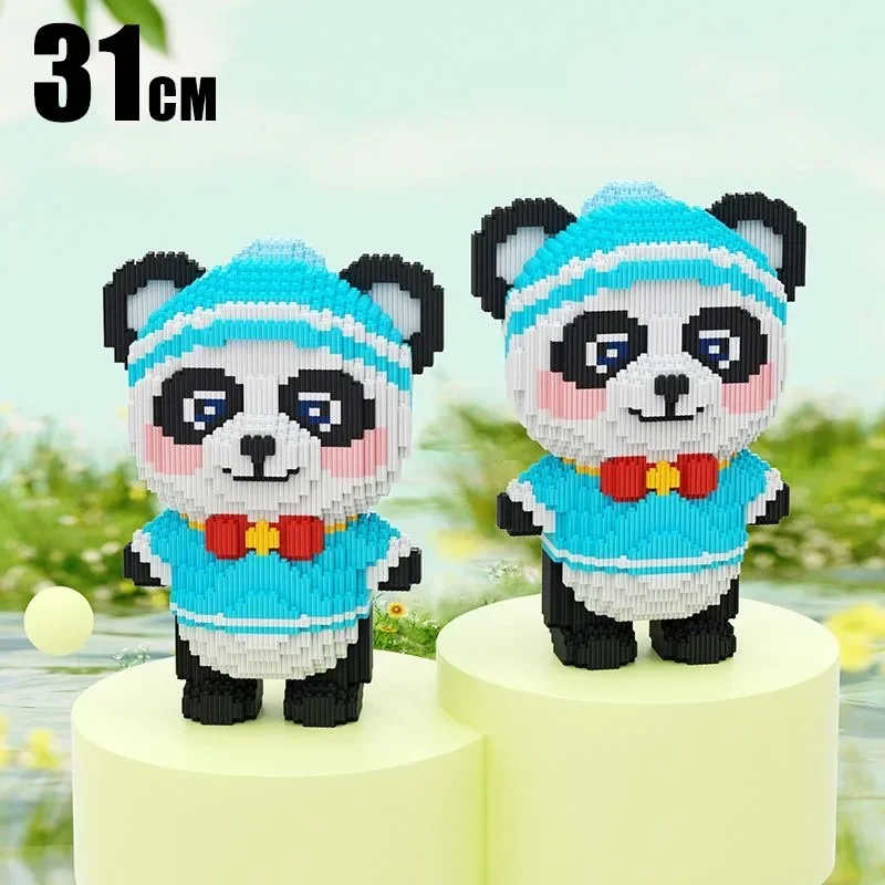 

Panda Cattle Small Particles Assembled Building Blocks Fashion Toys Animal Series Children's DIY Educational Toys Cartoon Gifts