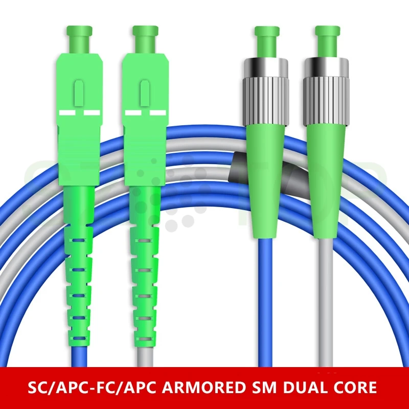 10M Armored Duplex Patchcord Single Mode Fiber Patch cord LC SC FC ST UPC APC Optic Patch Cord Fiber Optic Pigtail customized