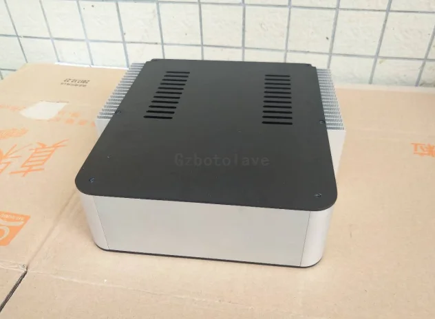 Amplificador de alumínio chassi tubo amp pré-amplificador de áudio amplificador de fone de ouvido caixa diy com radiador de resfriamento de lados duplos