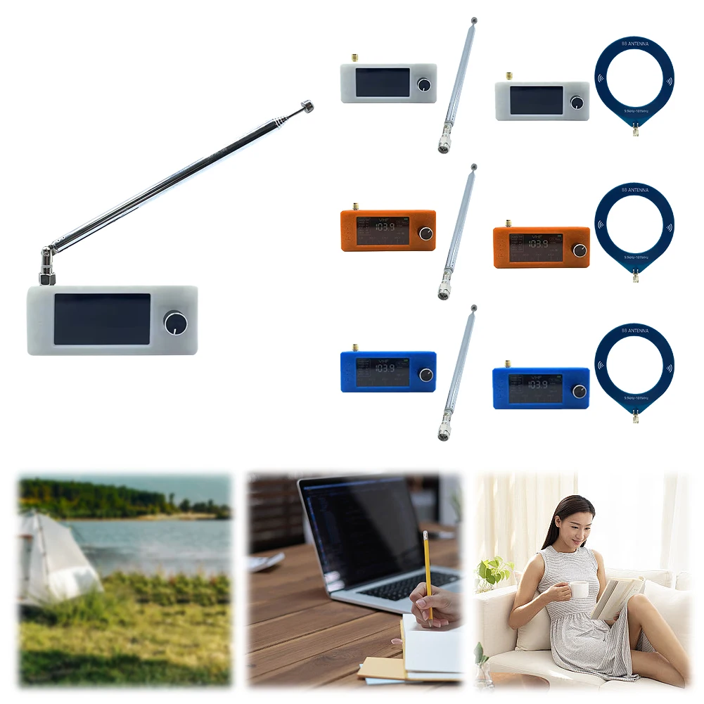 SI4732 0.5-108 ميجا هرتز راديو LSB USB AM FM راديو الجيب 1.9 بوصة IPS شاشة جميع الموجات راديو استقبال HF SW MW VHF راديو مع هوائي