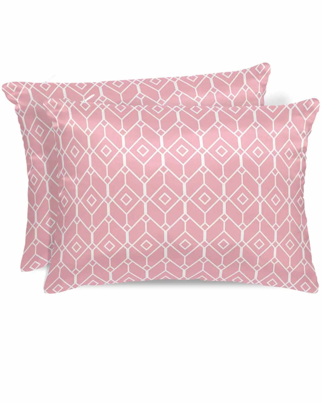 Geometric Texture Graphics Pink Bed Satin Pillowcase Modern Sofa Pillow Cover Case Bedroom Satin Cushion Covers Home Decor