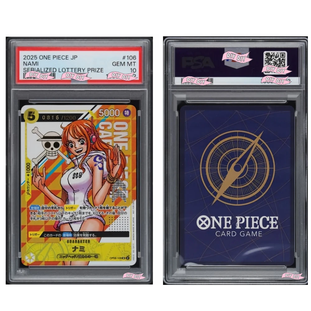 DIY 2025 ONE PIECE NAMI SERIALIZED LOTTERY PRIZE JP PROMOS 10 Points Rating Gift Display Copy Card Dropshipping