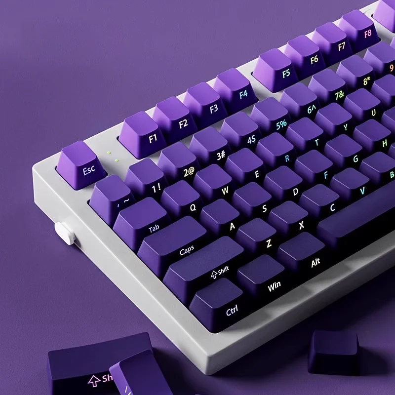 

Gradient Purple Keycaps Side Printed PBT Double Shot OEM Profile Keycap For MX Switch Mechanical Keyboard ISO Enter Key Caps DIY