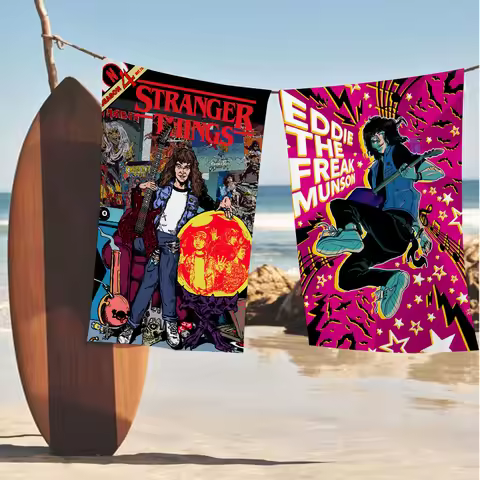 Stranger Things Eddie Munson Art Big Microfiber Beach Towels Quick Dry Towel Sand Beach Towels Pool for Travel Swim Pool Yoga