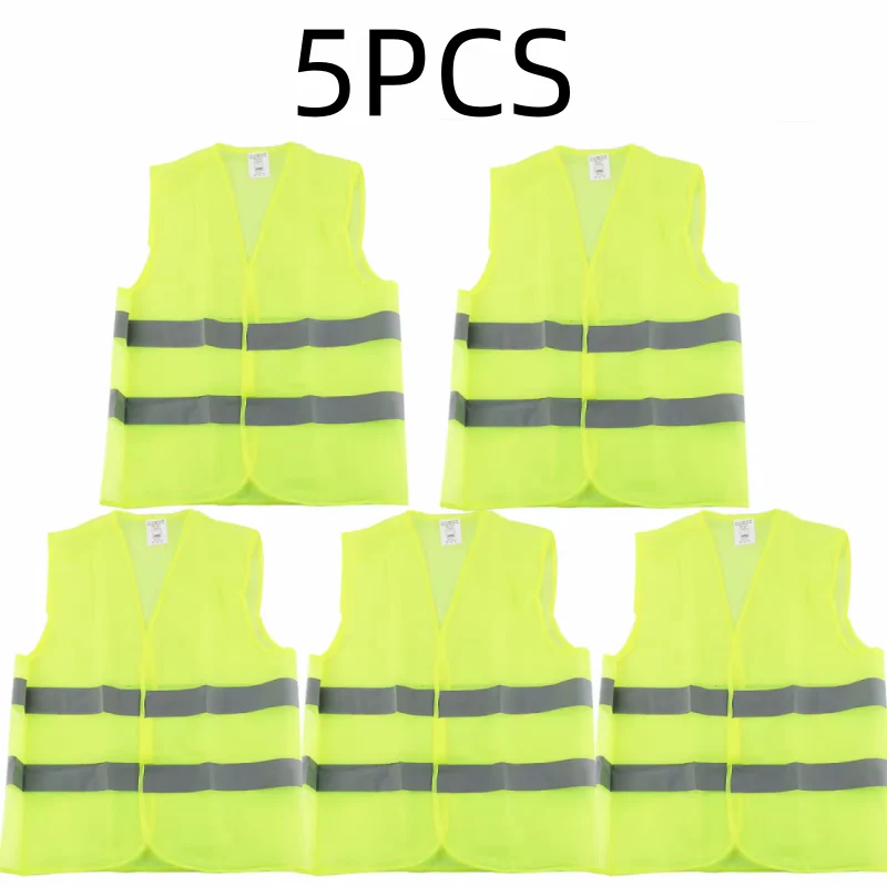 

5PCS New High-visibility Warning Yellow Orange Traffic Safety Reflective Vest Tailored for Running Cycling Other Outdoor Sports