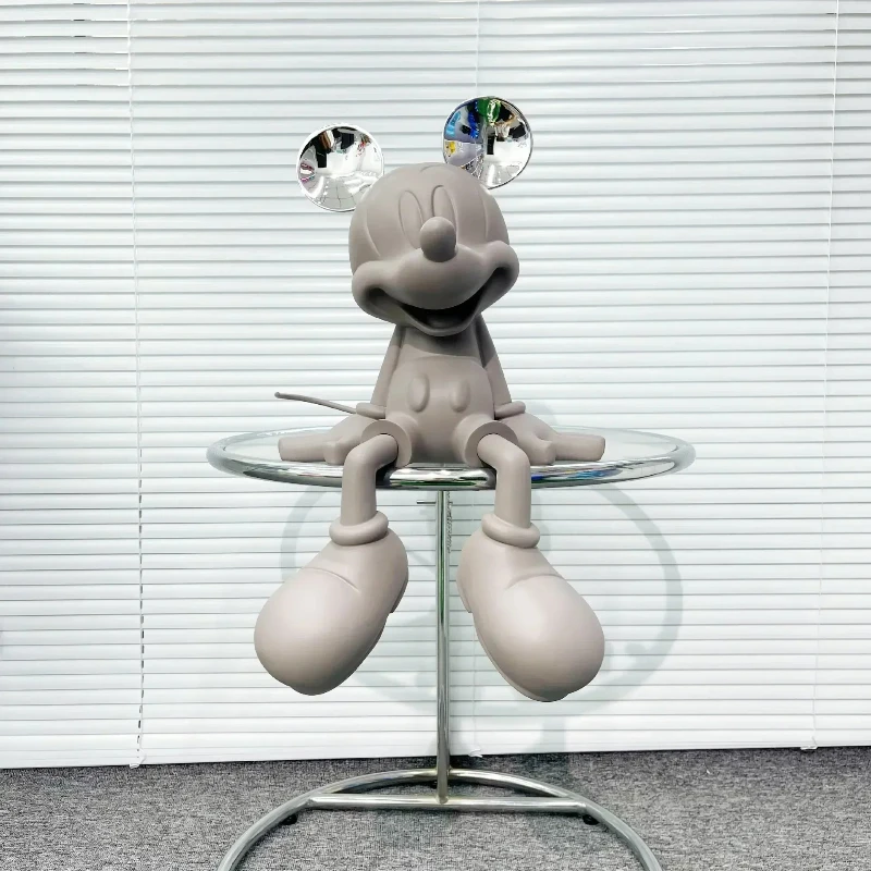 48cm clássico mickey mouse sentado modelo figura de ação estátua de resina estatueta decoração para casa ornamento artes e ofícios presente