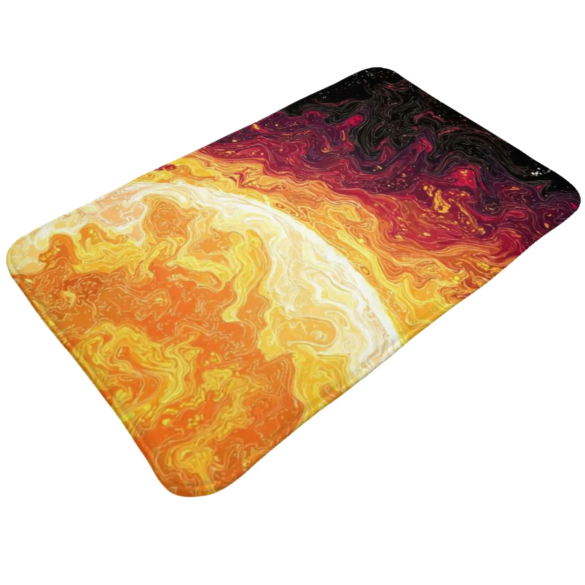 Fiery Solar Sun Explosion Dark Background Anti-Slip Doormat Bath Mat  Outdoor ModernDecor