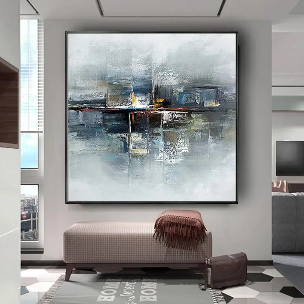 Lienzo abstracto moderno hecho a mano, arte de pared, pinturas al óleo para el hogar, Hotel, restaurante, decoración única del hogar