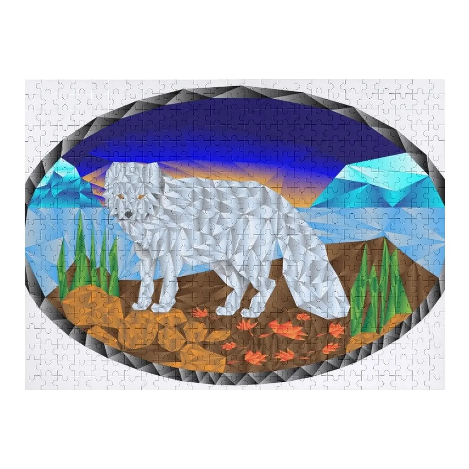 

Arctic Triangle Fox Jigsaw Puzzle Customized Photo Custom Wooden Gift Puzzle