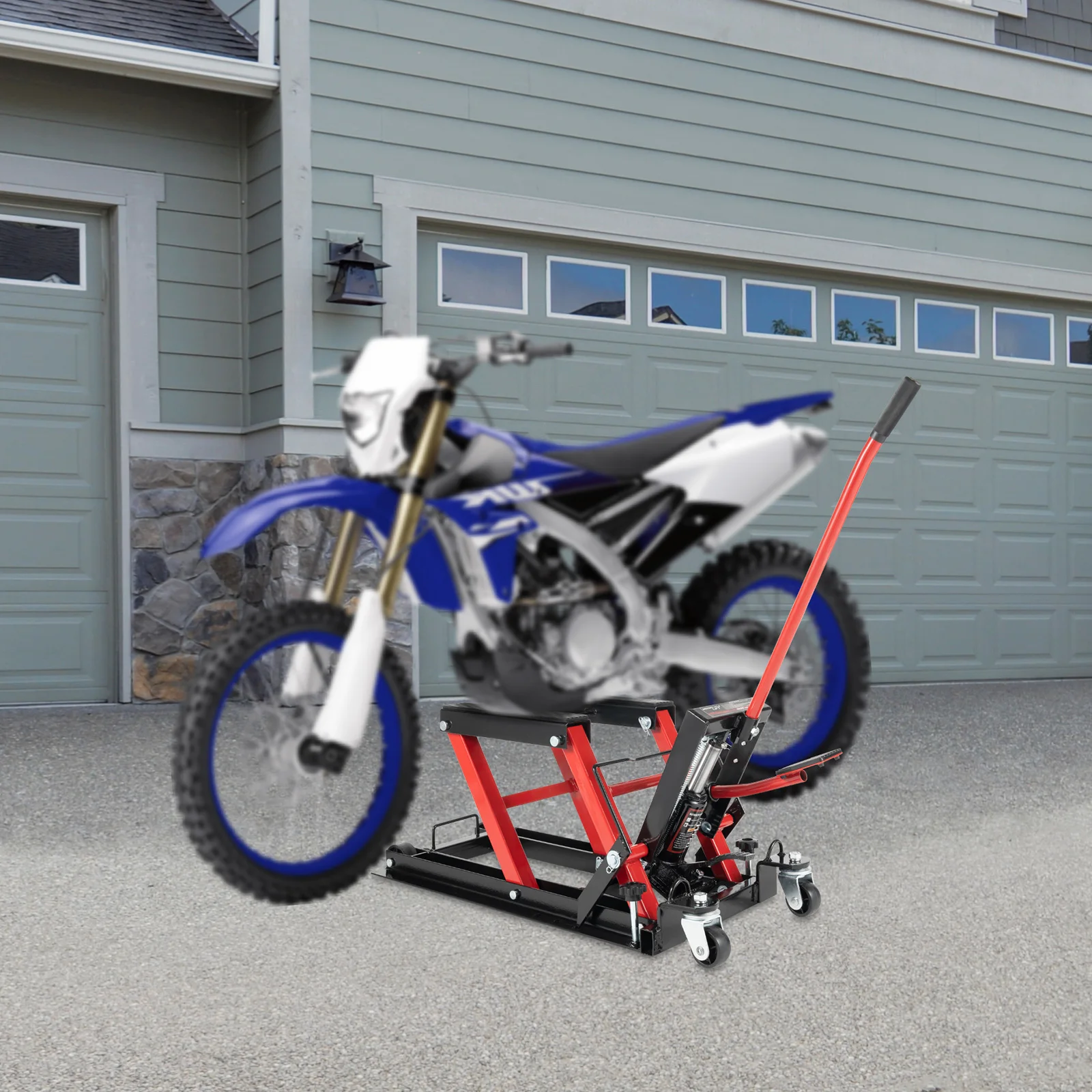 Motorrad-Hydraulikhebebühne für die Durchführung von Motorradreparatur- und Wartungsarbeiten, Motorrad-Reparaturrahmen, 680 kg maximale Tragfähigkeit – Detail 6