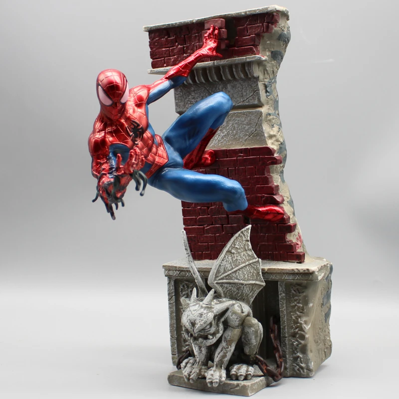 Figuras periféricas de animación de Venom para niños, modelo de estatua de araña de hierro lejos de casa, regalo de adornos de coche, juguetes de versión Premium, 28cm