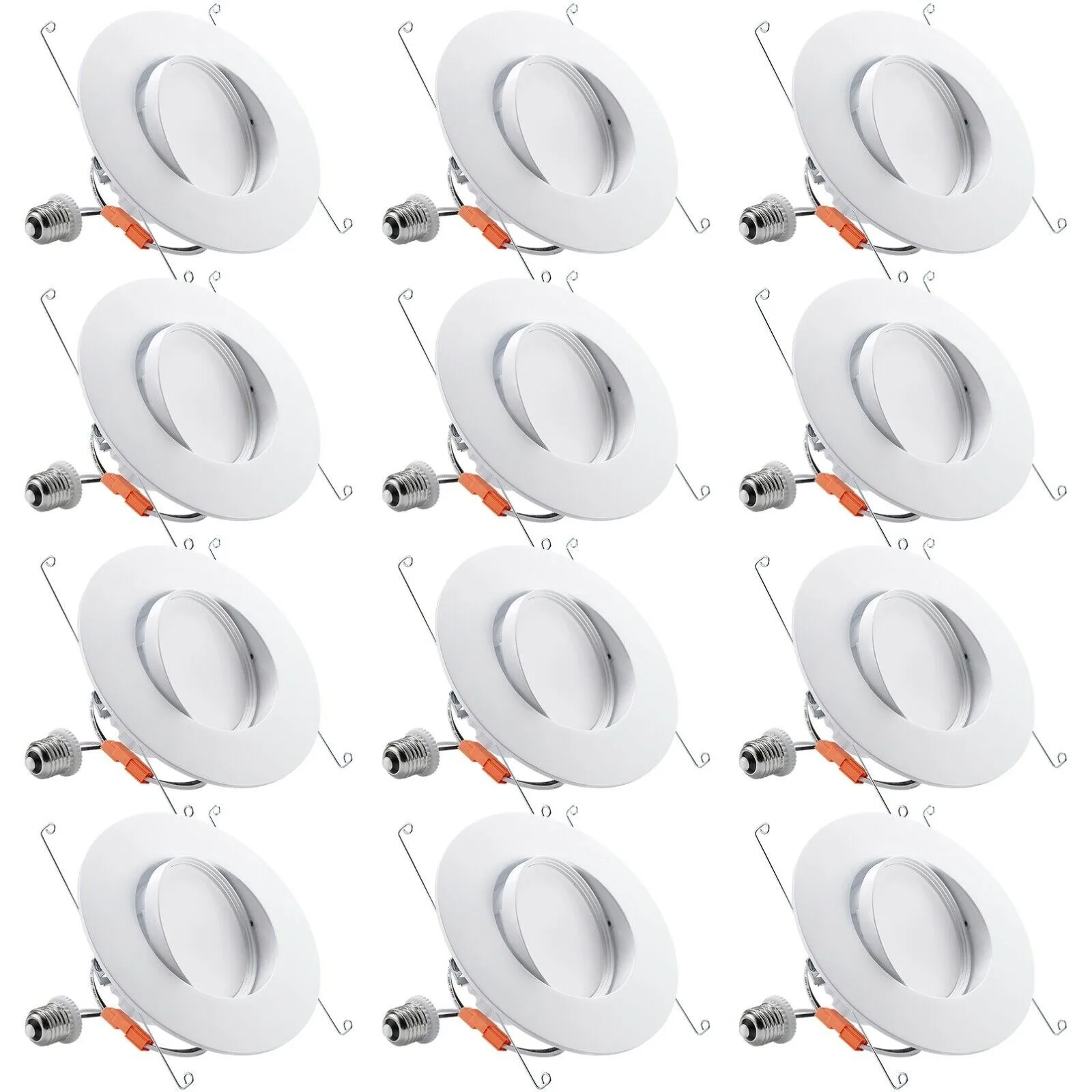 US 12-Pack 5/6 Inch Dimmable Gimbal LED Downlight, 13W=100W 2700K Soft White