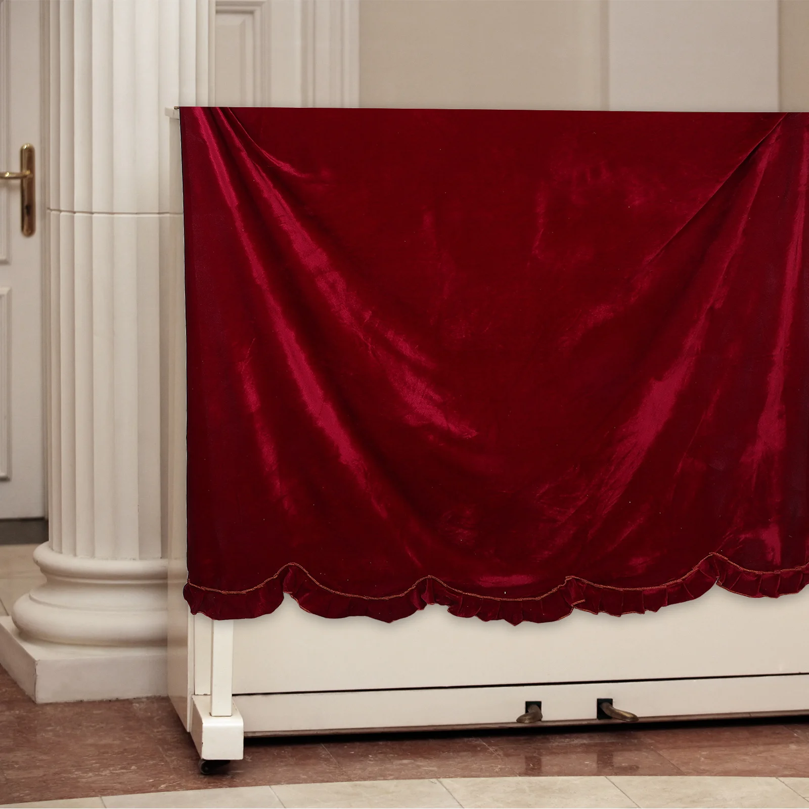 

Stunning Blue Pleuche Piano Full Cover for Upright Piano Dust Cover Protector Slipcover Washable Reusable Soft Universal Fit