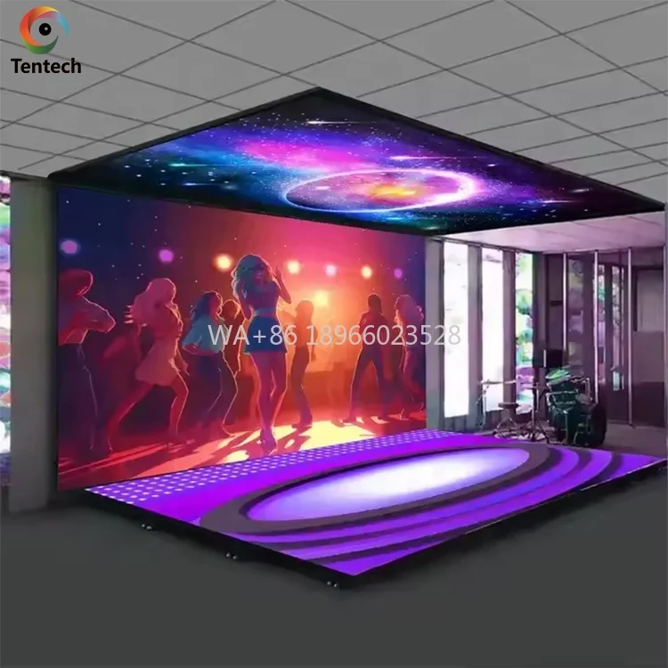 أرضية الرقص المحمولة LED المغناطيسية P4.81 أرضية الرقص التفاعلية تصميم جديد لون جيد القدرة على الاستنساخ صورة واضحة #1