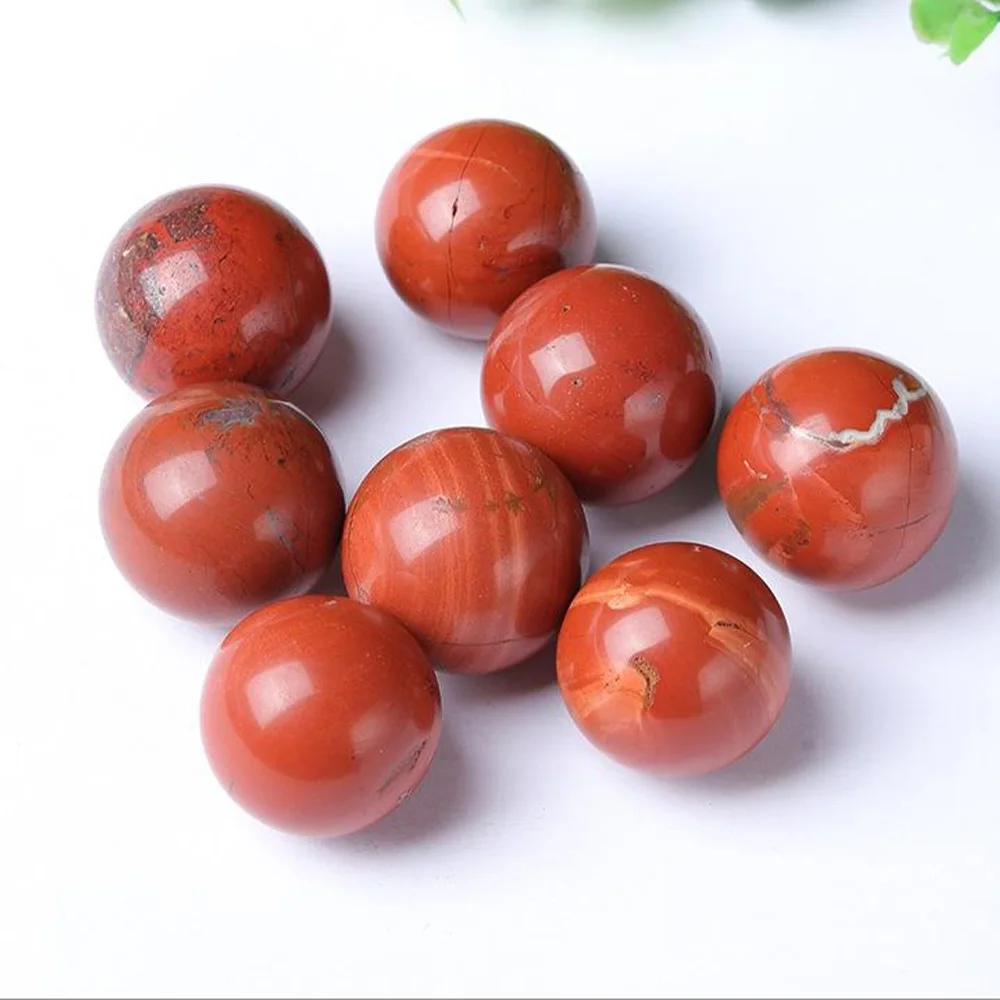 

25mm Red Crystal Sphere Ball Natural Gemstones Healing Reiki Stones Mineral Crystals Home Decoration Crafts