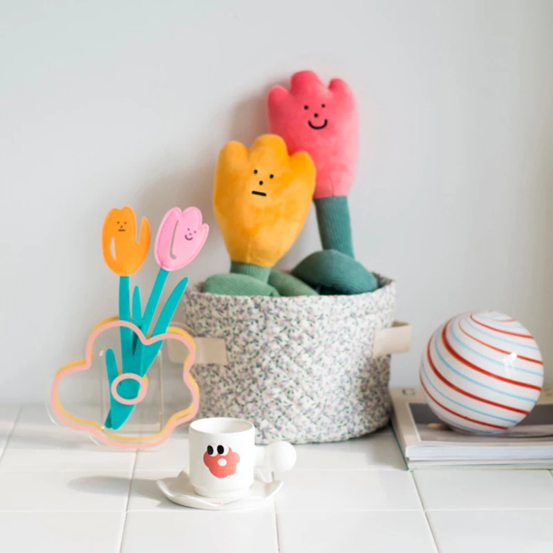 Cute Tulip Flower Plush Toy Funny Long Tulip Plushies Pillow Cartoon Soft Kids Babys Toys Gifts for Girls ChildKawaii Room Decor