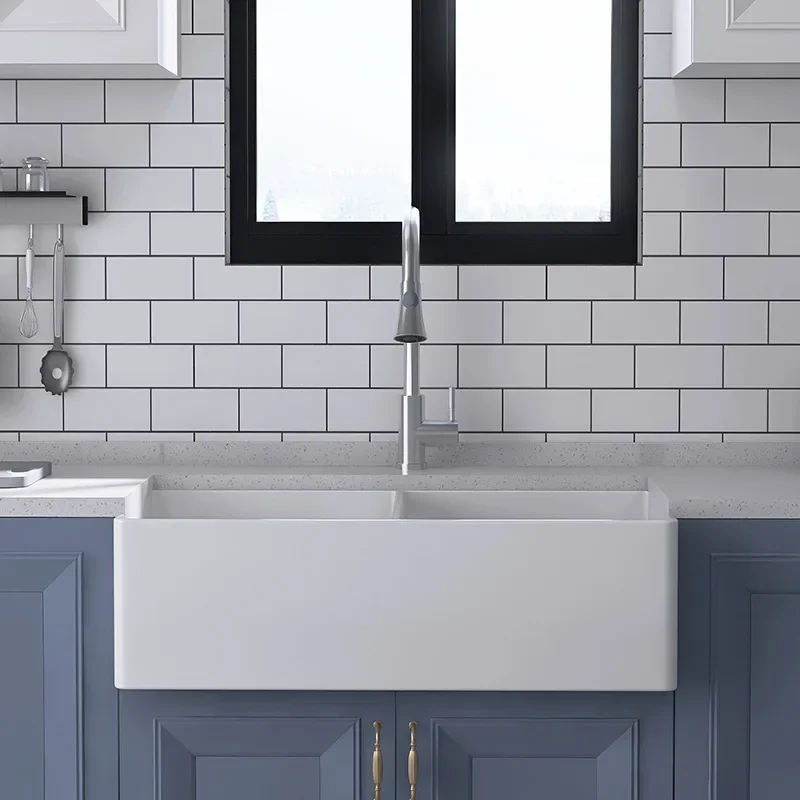 American deepened ceramic sink, large vegetable basin, vegetable sink, single and double sink, sink embedded in under-counter