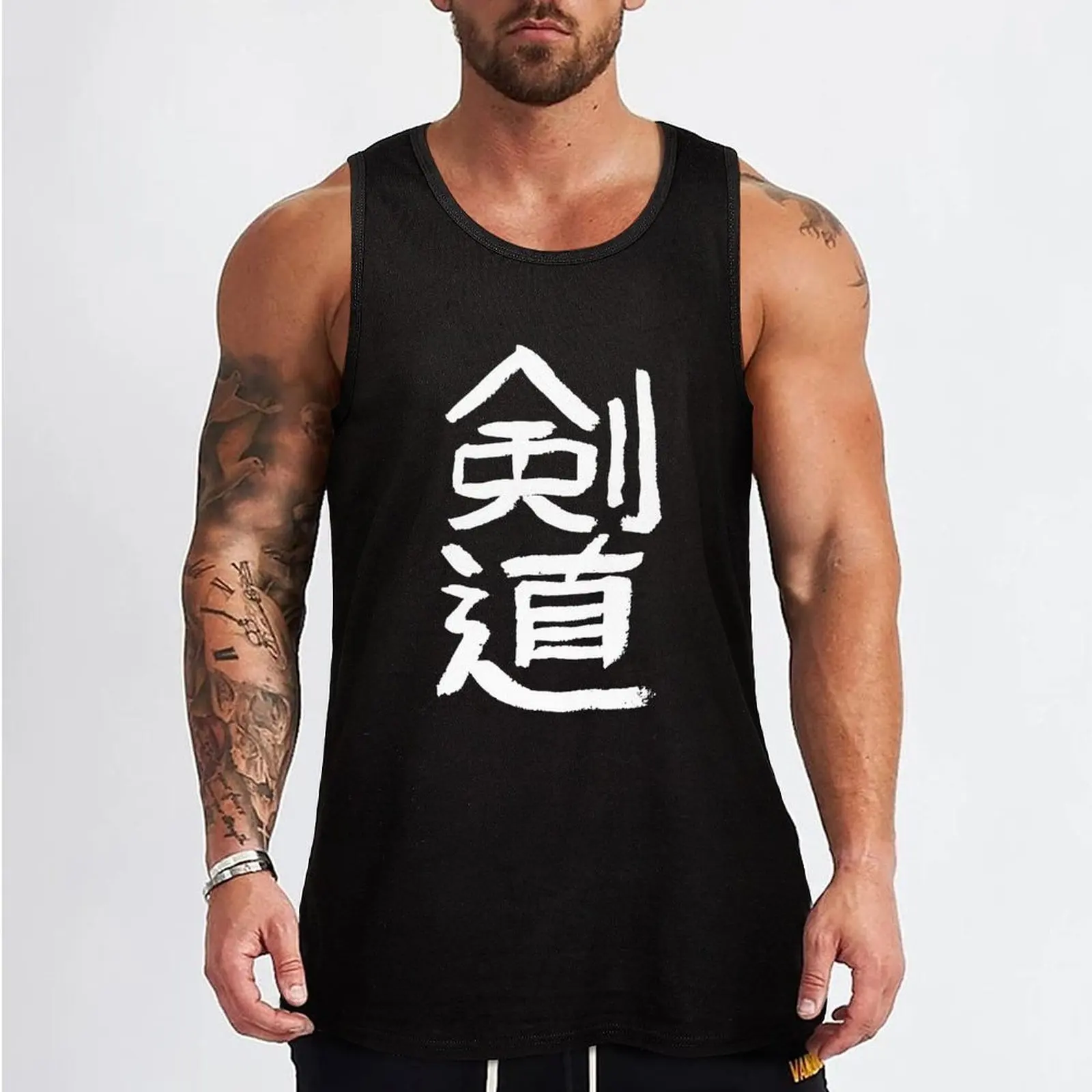 Kendo kanji Tank Top anime clothes Men's vest