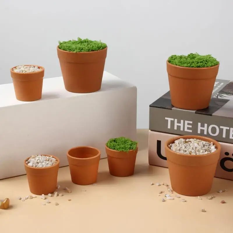5Pcs Creative Balcony Fake Flowers Garden Decoration Flower Pot Bonsai Ornament Flower Arrangement Device Vase