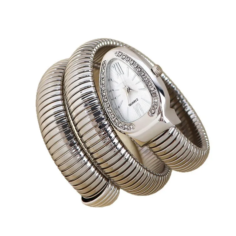 موضة جديدة فاخرة الأفعى الساعات المرنة للمرأة الفولاذ المقاوم للصدأ ساعة كوارتز عادية هدايا Reloj Mujer السيدات ساعات يد #5