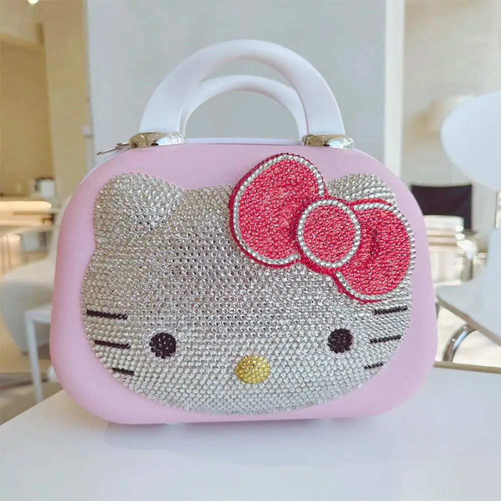 Trolley da 12/16 pollici Hello Kitty Sanrios Anime Kawaii 12 pollici Madre Bambino Valigia Tirante Scatola Rosa con serratura Regalo per studenti