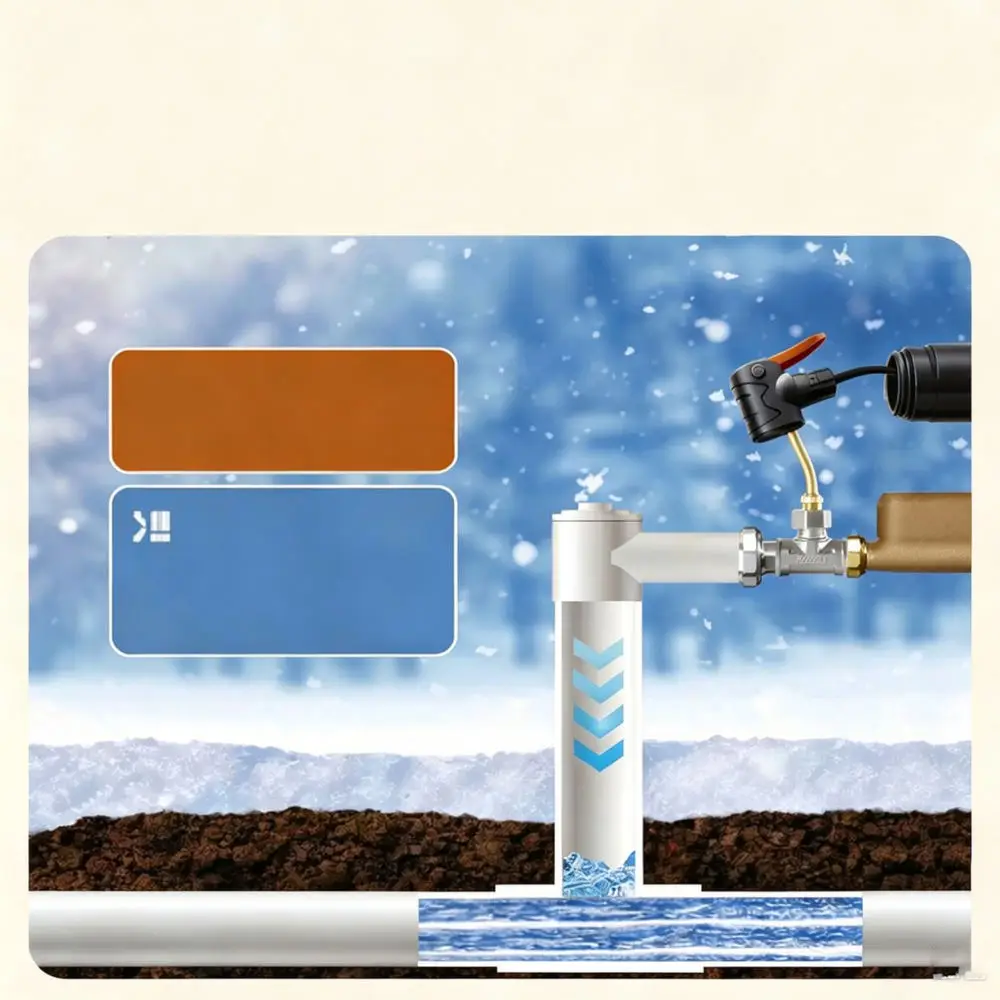 Outdoor Garden Faucet Freeze Prevention Joint Winter Water Pipe Drainage Connector Stainless Steel Hose Maintenance