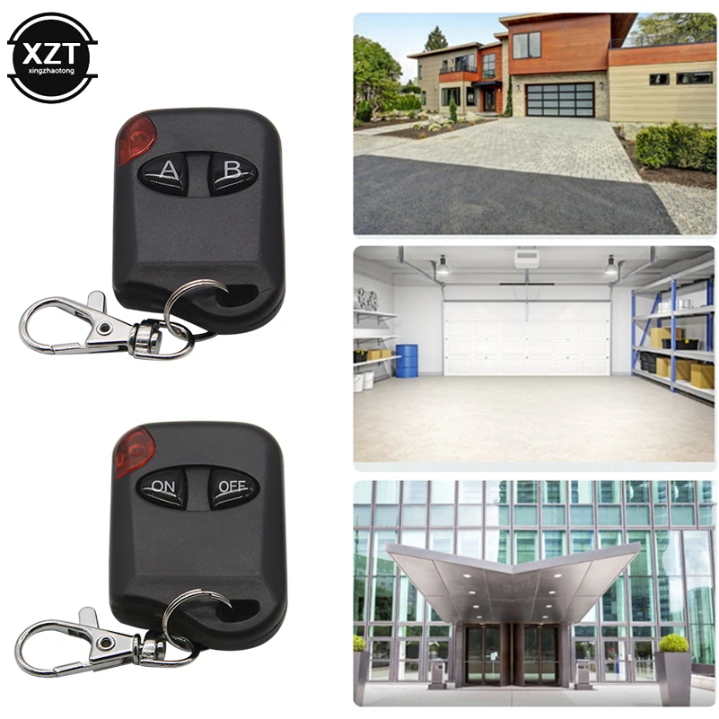 2 Buttons Key 433MHz Remote Control Wireless For Gate Garage Door Keychain  A B ON OFF Duplicator 2 Keys RF Remote Controller