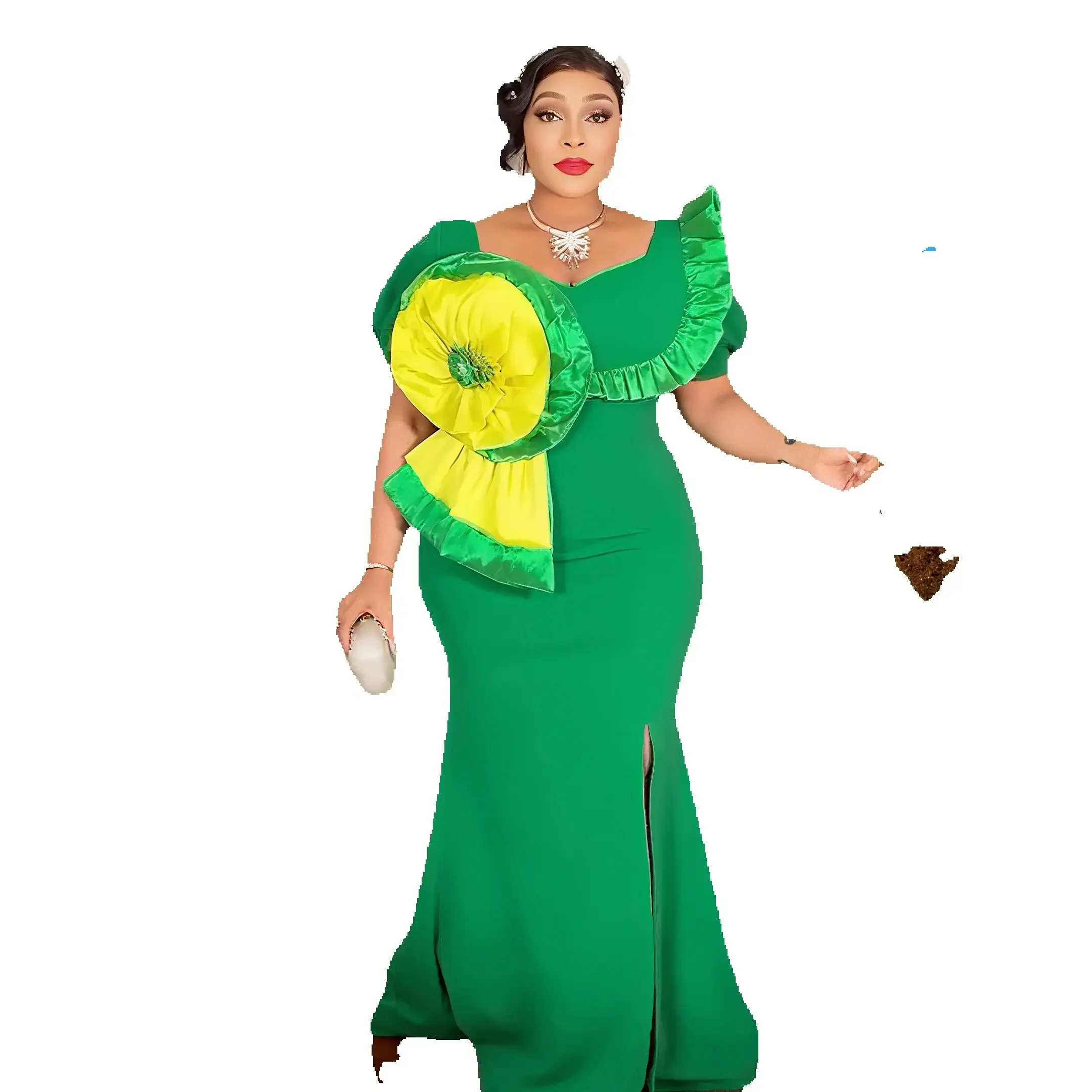 

African Fashion Long Gown for Women Summer Boubou Style Birthday Party Wedding Dress Daily Robe Elegant Casual Wear