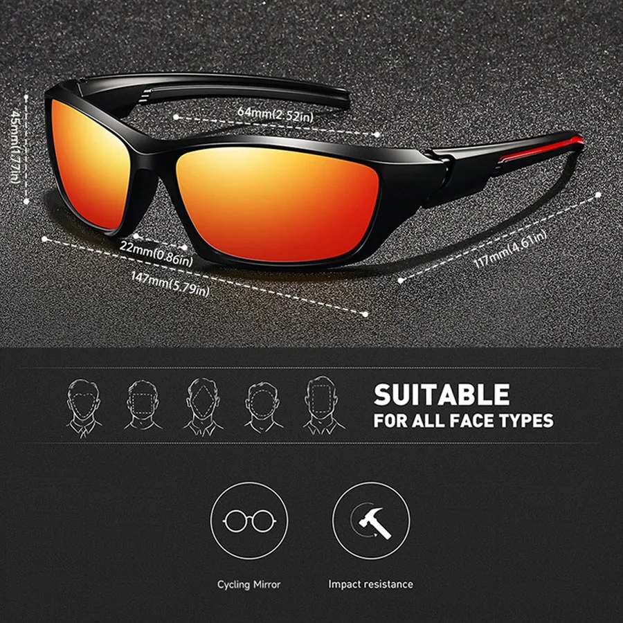 Modische Herren Damen Lauf- Bergsteiger- Angelbrillen MTB Eyewear Outdoor Sport Schutzbrillen – Detail 4
