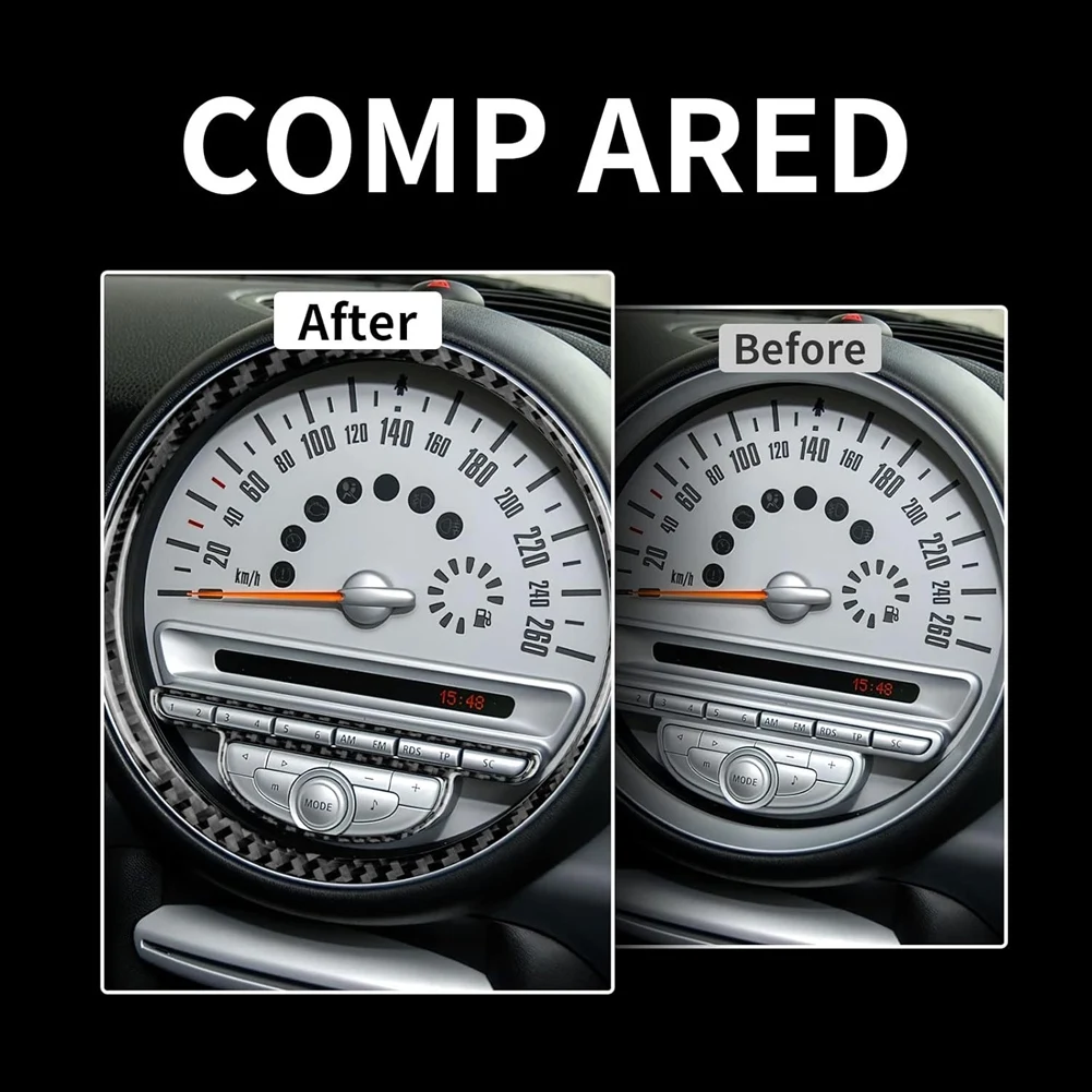 

A77Q-Speedometer Frame Sticker +Air Outlet Trim For Mini Cooper Hardtop R56 Clubman R55 Convertible R57 Carbon Fiber Stickers