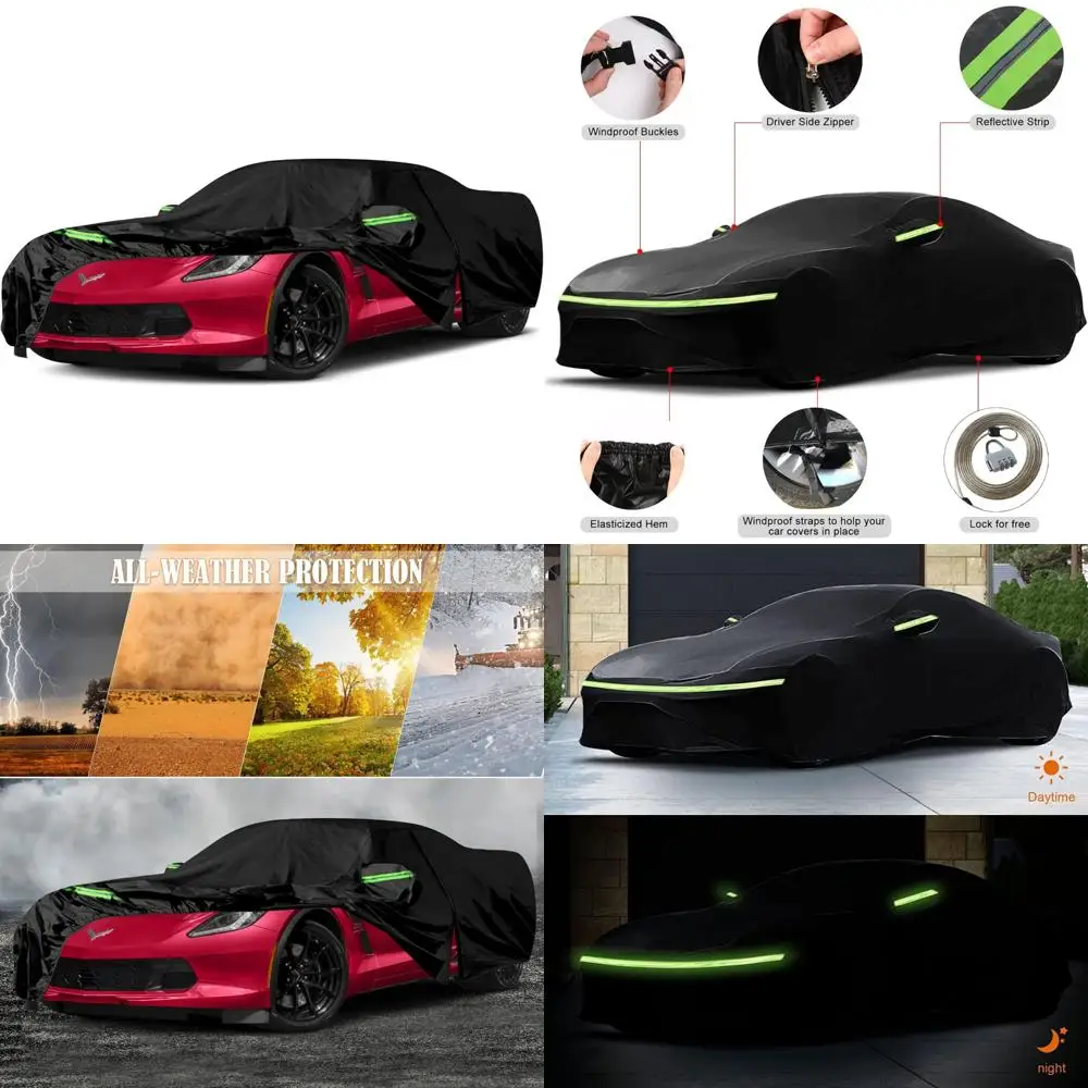 

All-Weather 6-Layer Custom Fit Car Cover with Zippered Door for Snow and Rain Protection for 2014-2019 Corvette C7 Models