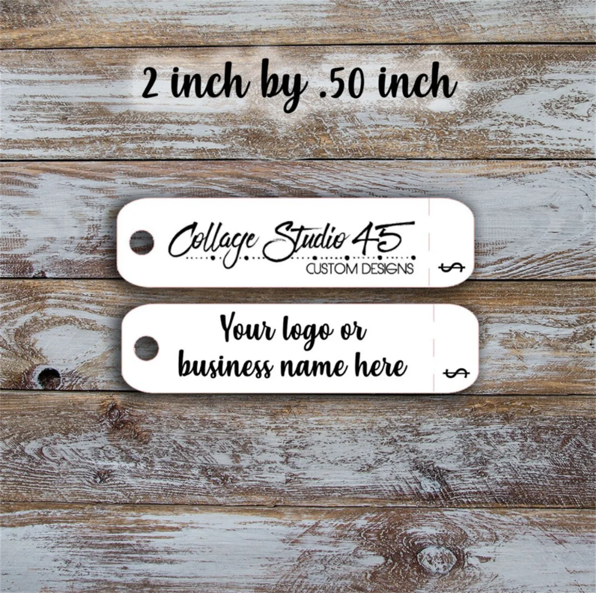 50pcs Custom tags - 2 inch by .50 inch with detachable price, Customized Small Price Tags, Jewelry Hang Tags, Labels, retail pri