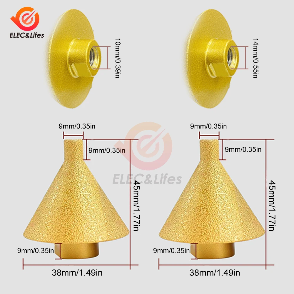 M14 diamond chamfer corn drill bit Enlarged Hole Beveling Grinding tools 38mm for Granite Marble Tiles stone cutting Cone Carve