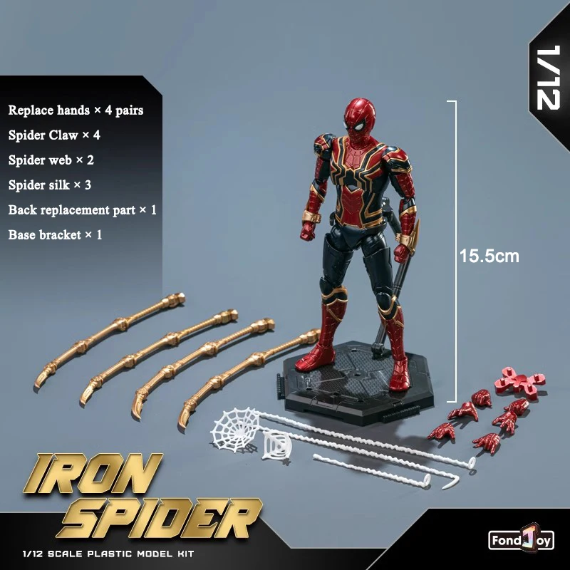 FondJoy Iron Spider Man Assembly Model Suit Infinity War Peter Parker Red Black Gold Battle Armor Action Figure Model Toy - view 5
