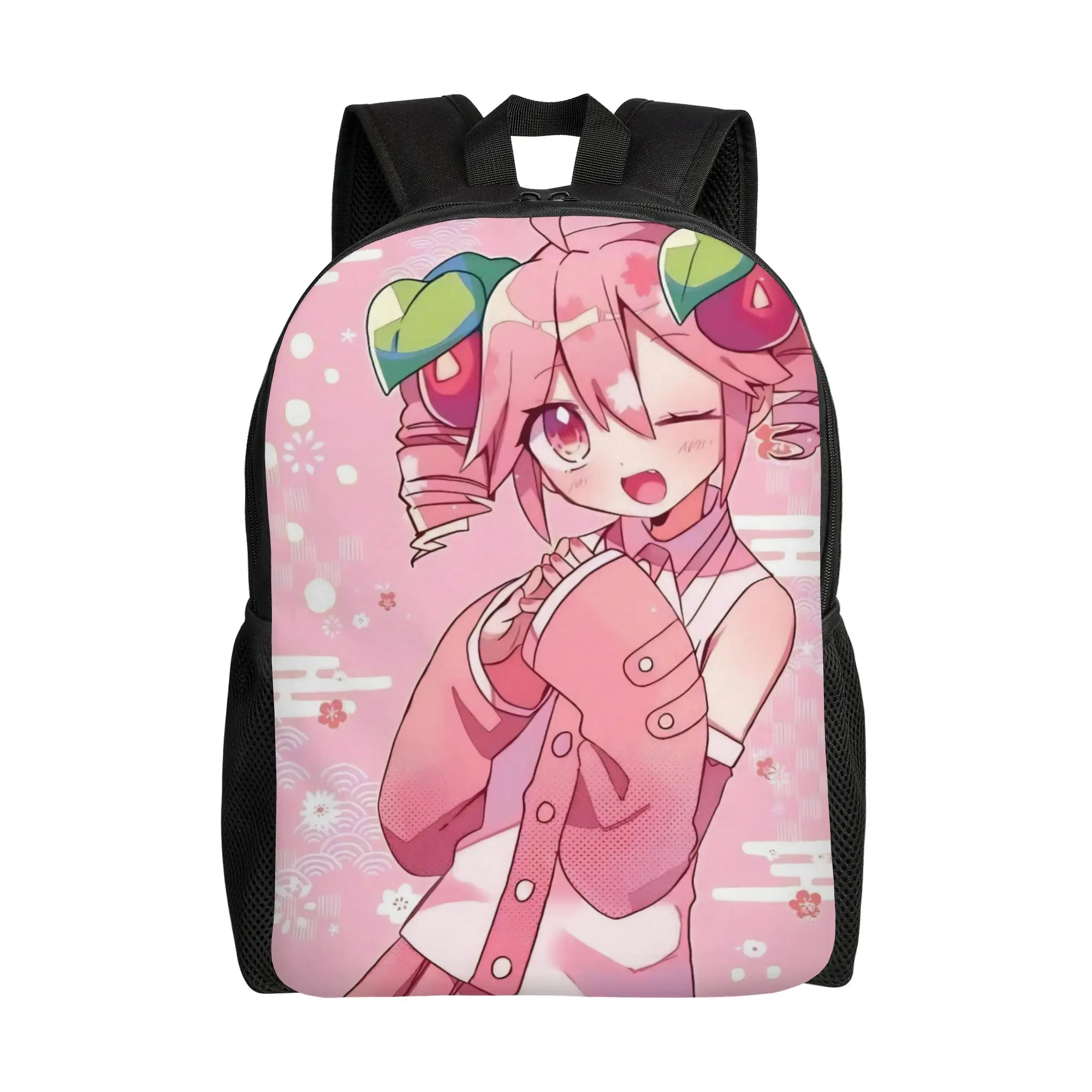 

Pink Kasane Teto Backpack for Men Women Teenage High School Work Daypack Laptop Shoulder Bag Gift