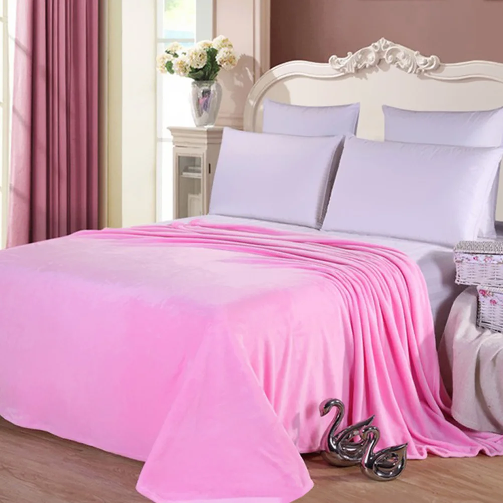 

Pink Flannel Fleece Blanket 70x100cm Extra Warm Comfortable Winter Travel Home Blankets Flannel Blanket