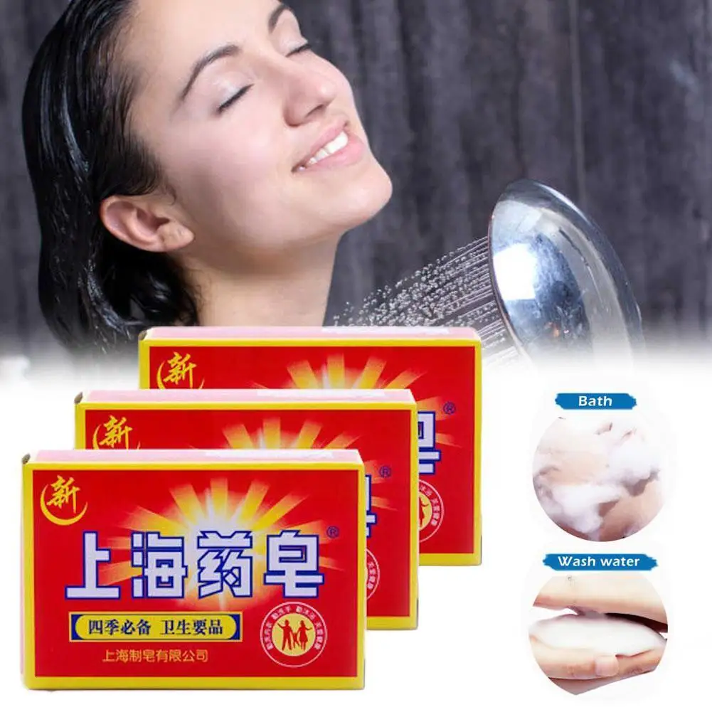 90g Red China Medicated Soap Conditions Acne Psoriasis Bath Cream Soap Fungus Body Anti Eczema Slimming Seborrheic Healthy