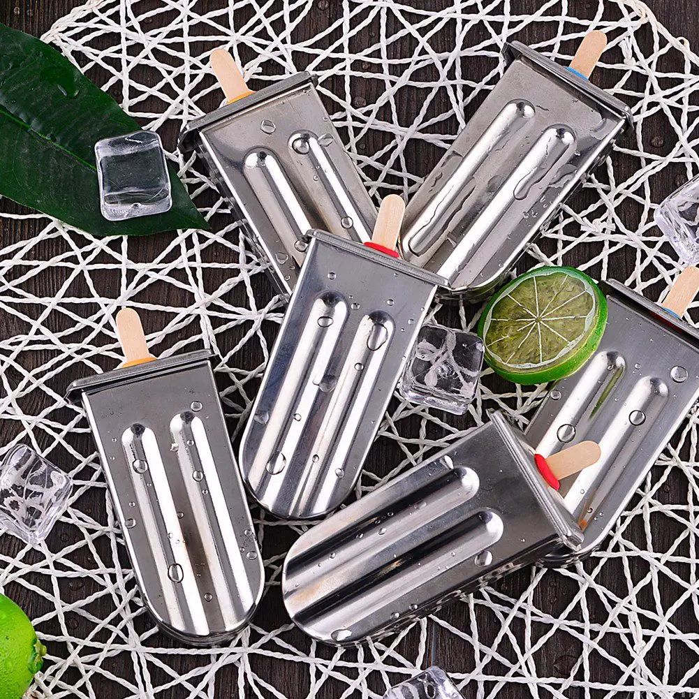 Stainless Steel Popsicle Mold Rack Ice Lolly Mold Frozen Lolly Popsicle Maker Homemade Ice Cream Mold with Popsicle Holder