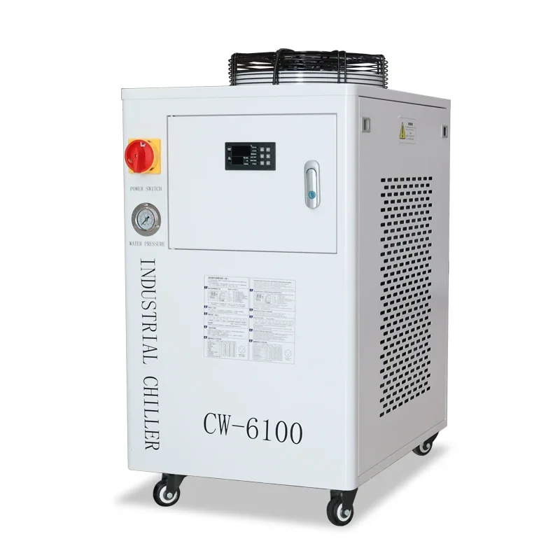 

CW6100 Охладитель воды Промышленный с воздушным охлаждением для машин Промышленный охладитель Co2 Трубка 150 Вт