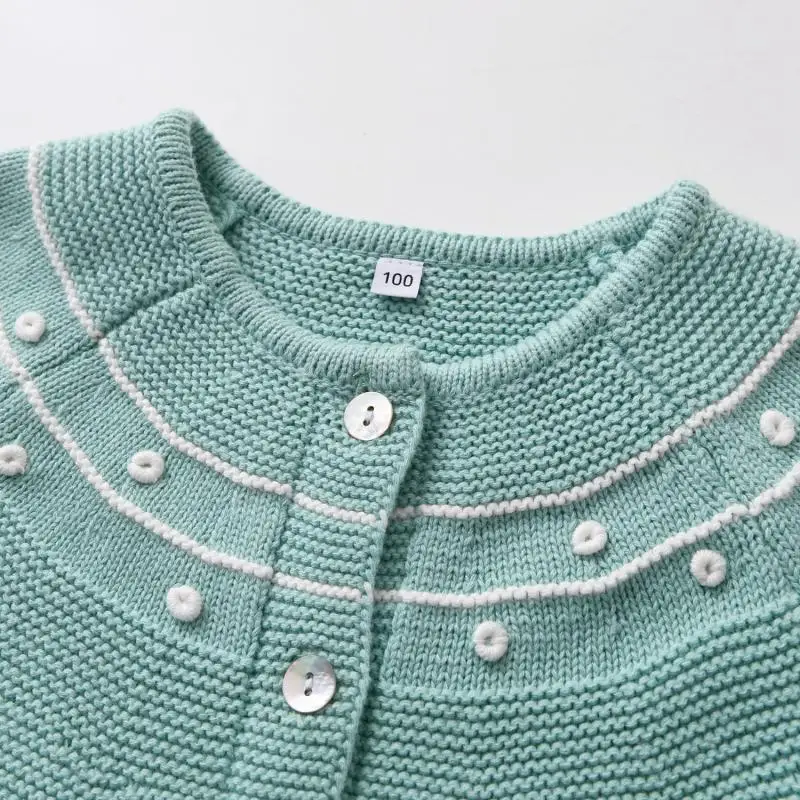 Clibeso 2024 Winter Baby Boys Girls Embroidery Sweater Kids Knitted Cardigan Boy Girl Knitting Outwear Children Knit Top