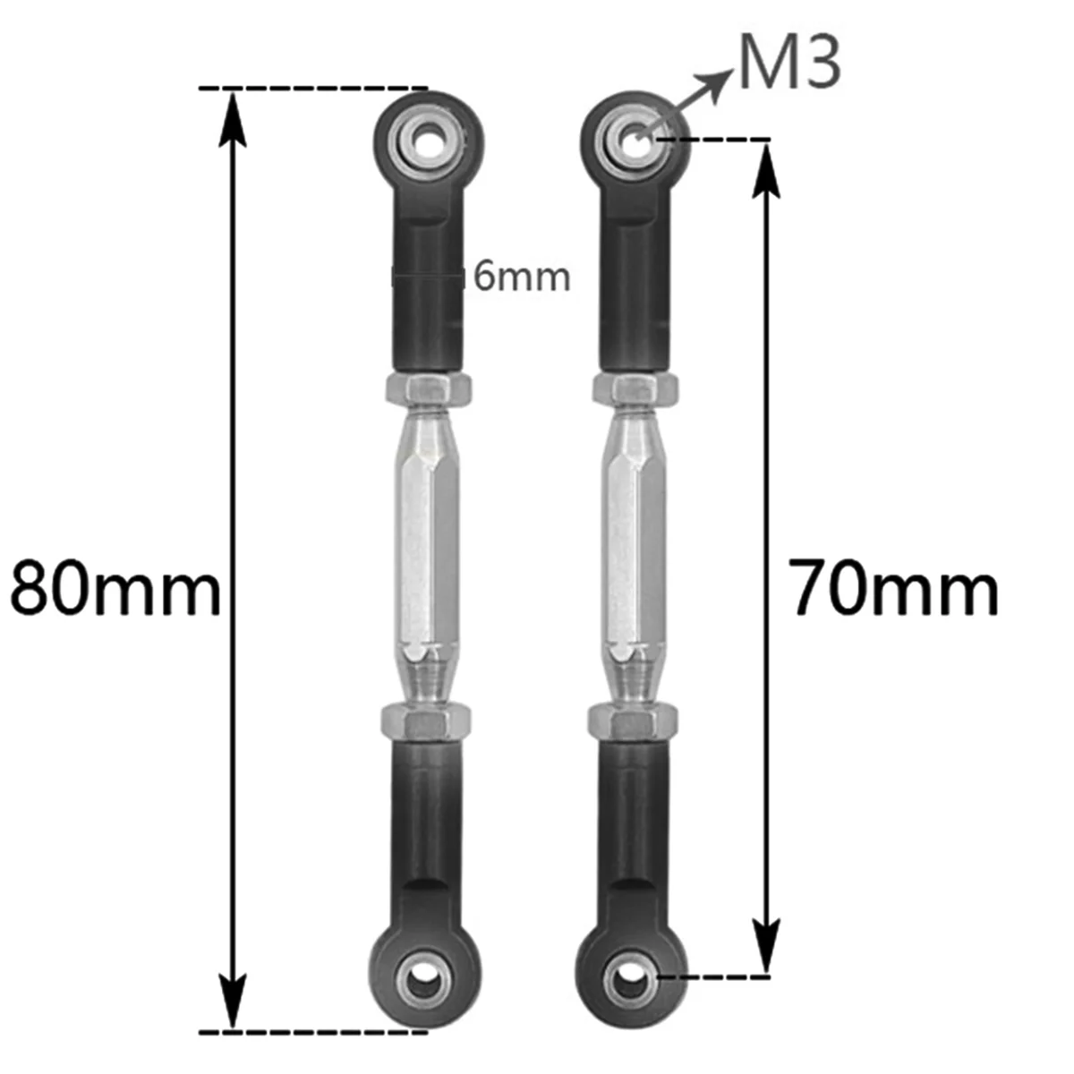 Ensemble de liaison en métal noir pour Slash VXL 2WD, pièces de mise à niveau de voiture RC Stampede Hoss 1/10