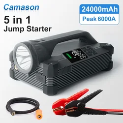 Camason Car Jump Starter with air pump Portable Compressor Flashlight Automotive Booster Assecories Camping bulb Power Bank