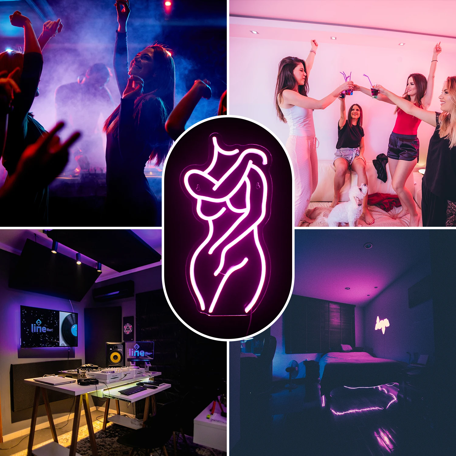 Imagem -06 - Pink Led Neon Sign For Wall Decor Sexy Lady Light up Quarto Homem Caverna Casa Cerveja Bar Loja Hotel Party Gifts