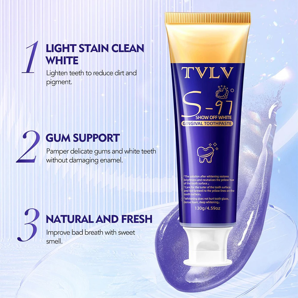 TVLV Fresh White Gingival Care Toothpaste for Removing Stains Cleaning Teeth Yellowing Teeth and Oral Care toothpaste 130g