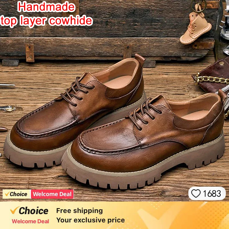 2024 Summer Flat Shoes man Genuine Leather Lazy  Sole Loafers Shoe Casual Sport Vulcanized Sneakers man shoes