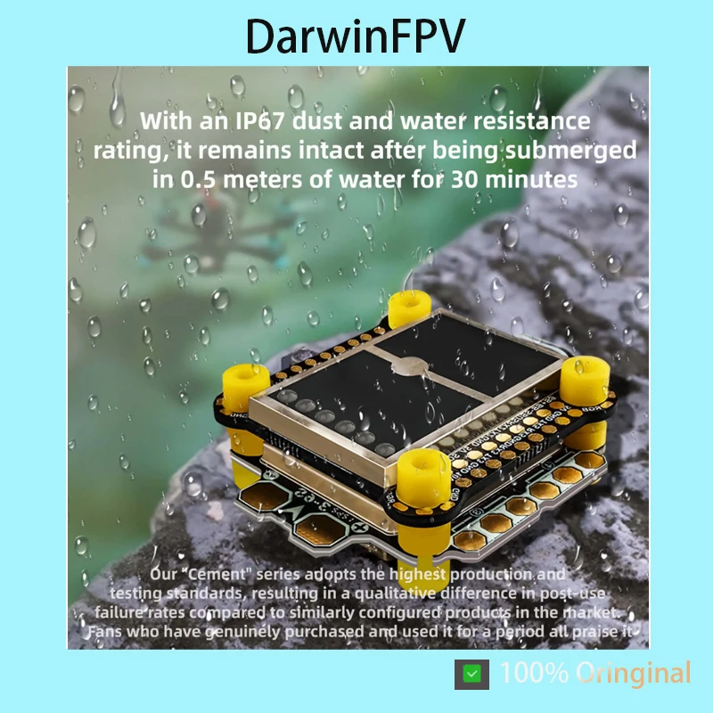 DarwinFPV F4 Cement Series Flight Stack Waterproof Super Durable F4 FC 60A ESC ICM42688 MPU6000 FPV Drone Parts
