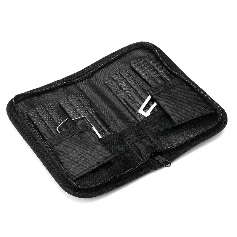 17pcs Professional Locksmith Tools Beginner Training Lock Kit with Blue/Black Handle Lock Picking Multi-Tool
