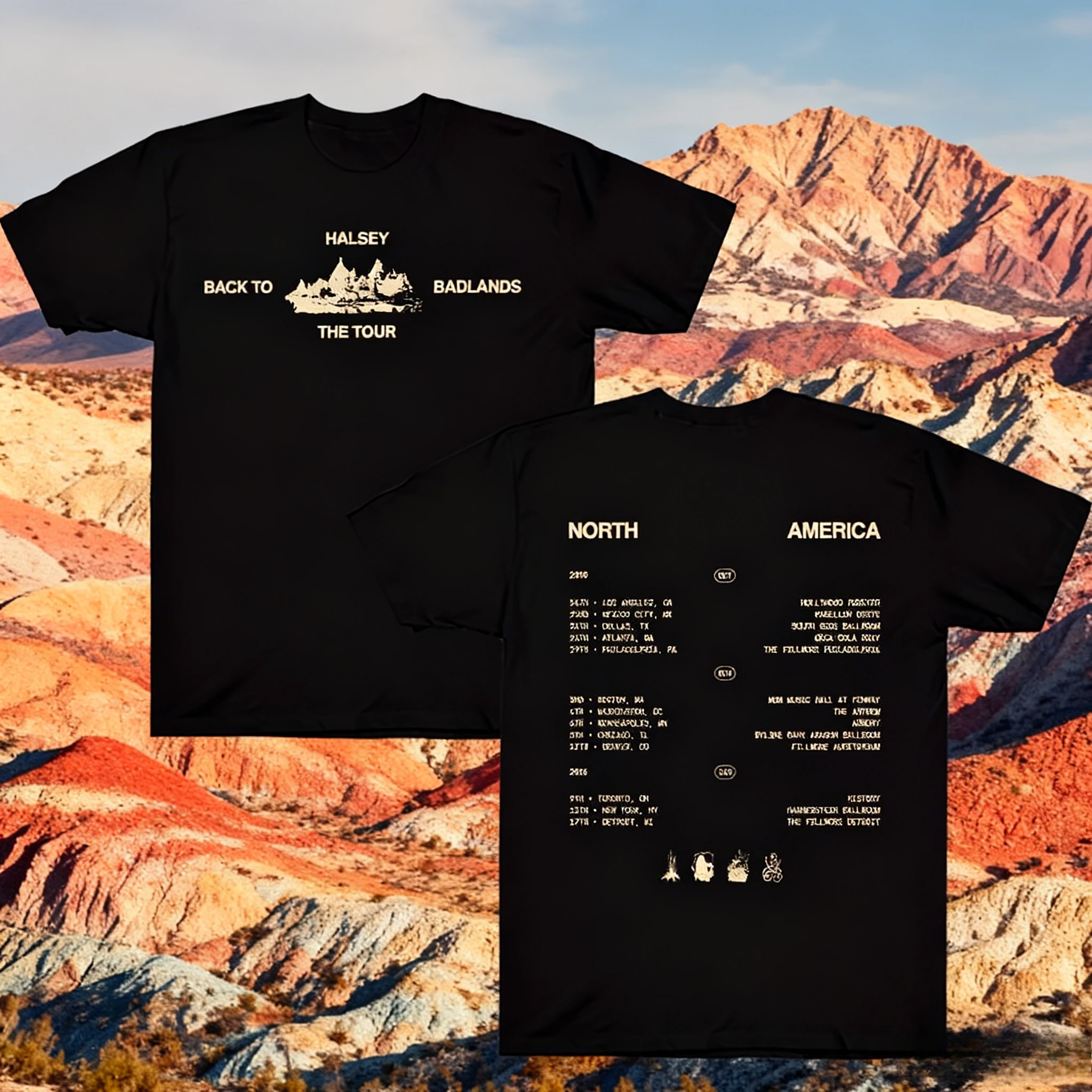 Camiseta Halsey Back To Badlands The Tour Unisex Harajuku cuello redondo manga corta música verano estampado 100% Camiseta de algodón puro