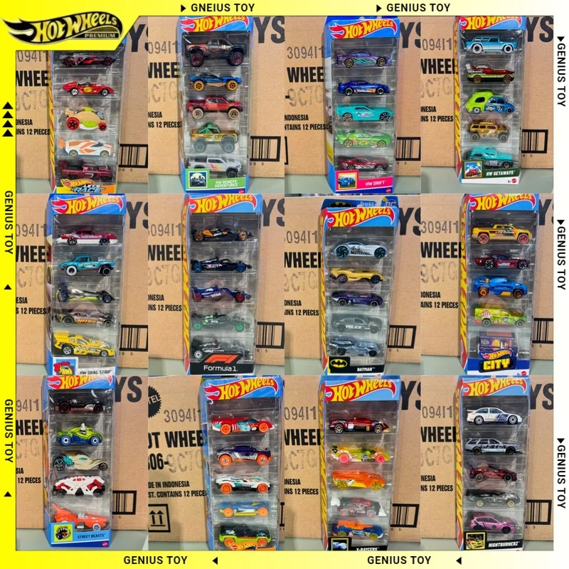Hot Wheels 5 paquets X formule 1 F1 équipe brûleurs de nuit Batman rétro coureurs 1:64 en alliage moulé sous pression voiture de collection jouet véhicule cadeau